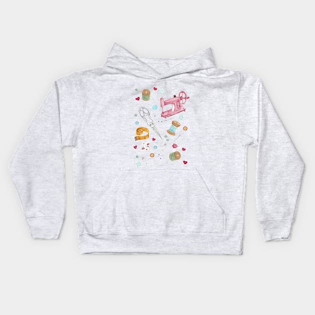 Sewing Kids Hoodie by EpoqueGraphics